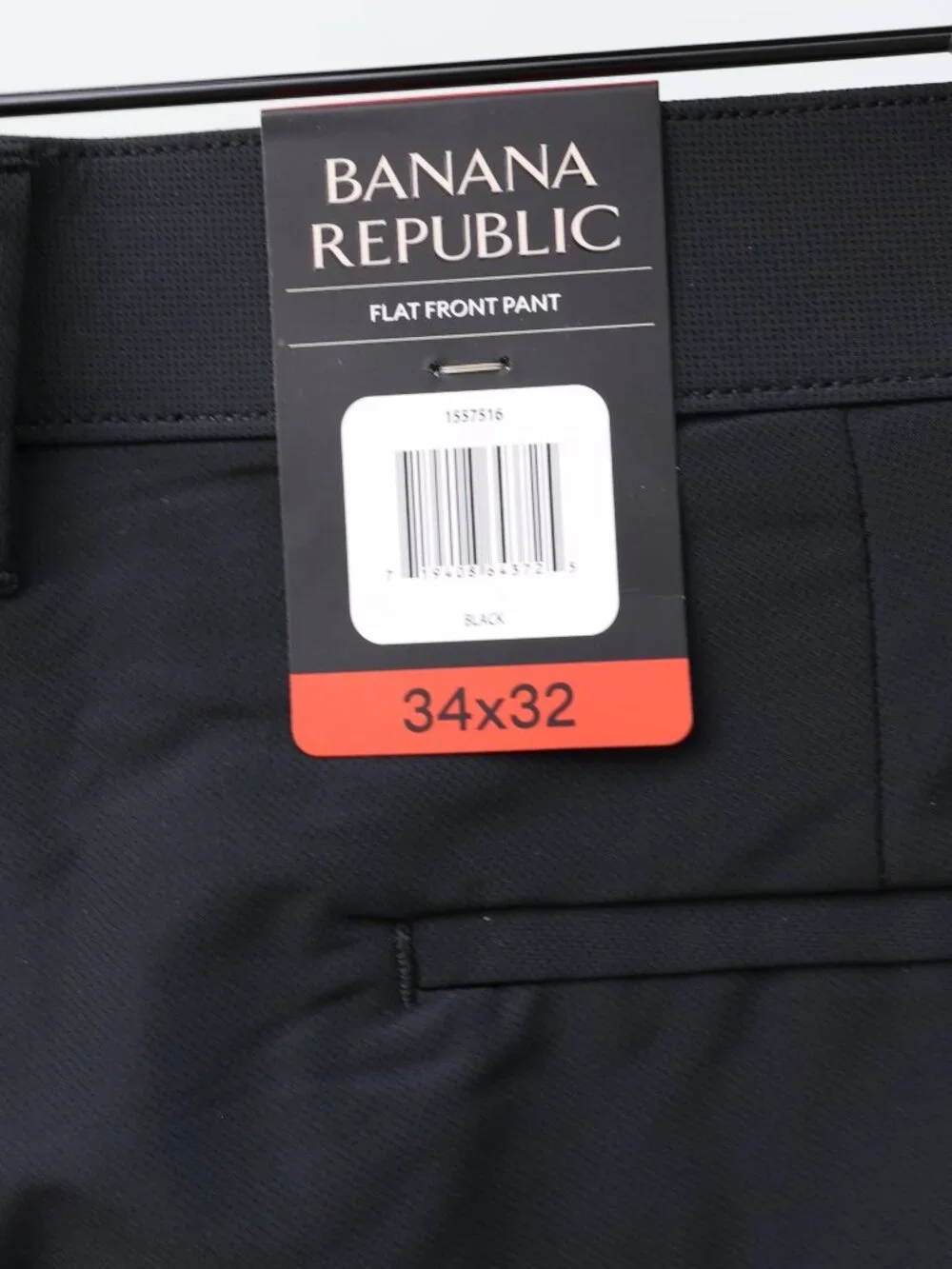Banana Republic Mens Flat Front Performance Pants Black 34x32 NWT 1557516